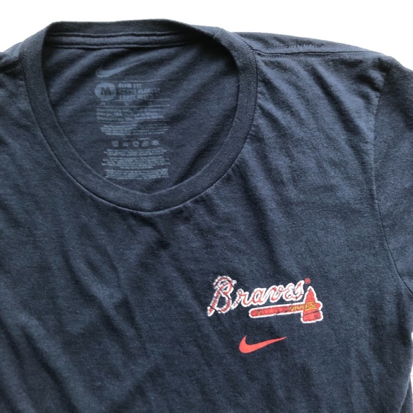 Atlanta Braves Baseball Tshirt Navy Women’s Medium - Picture 4 of 4